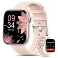 Mingdaln 2025 New 1.85-inch Men Women's Smartwatch with Answer/Make Calls/100 Sports Modes/Message Reminder, IP67 Waterproof Fitness Tracker fits for Android Iphone Devices(Pink)