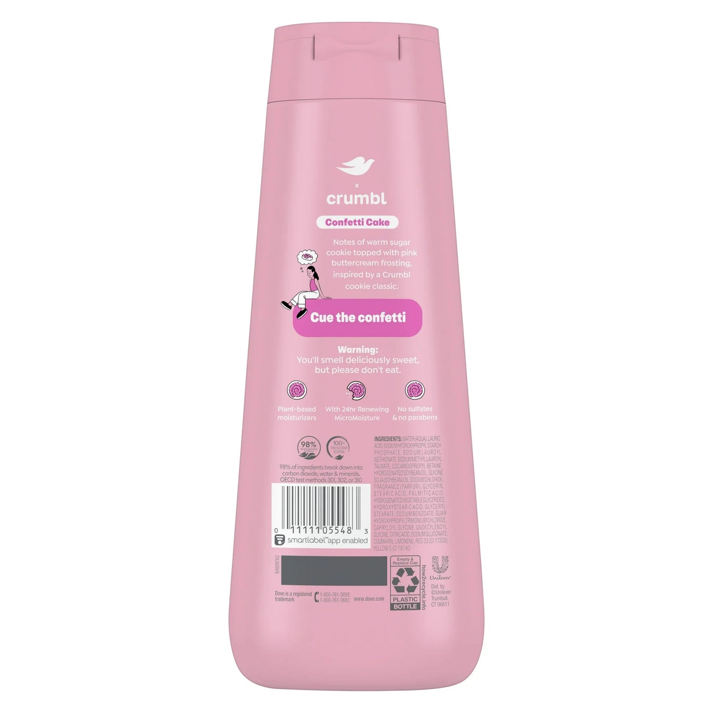 Dove Crumbl Moisturizing Liquid Body Wash Confetti Cake, 20 oz