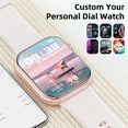 Mingdaln 2025 New 1.85-inch Men Women's Smartwatch with Answer/Make Calls/100 Sports Modes/Message Reminder, IP67 Waterproof Fitness Tracker fits for Android Iphone Devices(Pink)