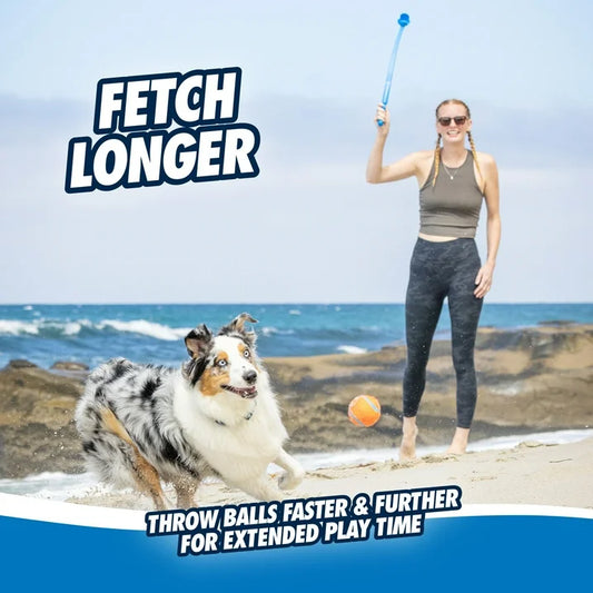 Chuckit! Dog Ball Launcher Classic 26M Fetch Dog Toy, 26" Handle, Includes Medium (2.5") Ball for Dogs 20-60 lb, Blue