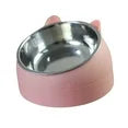 DOLITY Pet Feeder Raised Food Feeder Cat Dog Neck Protective Bowl Pet Supplies Anti Slip Metal Pink