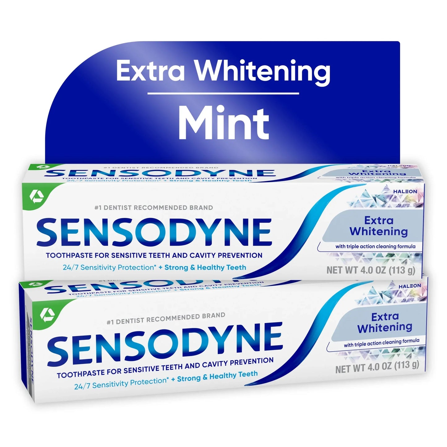 Sensodyne Extra Whitening Sensitive Toothpaste, Mint, 4 Oz, 2 Pack, for Adults