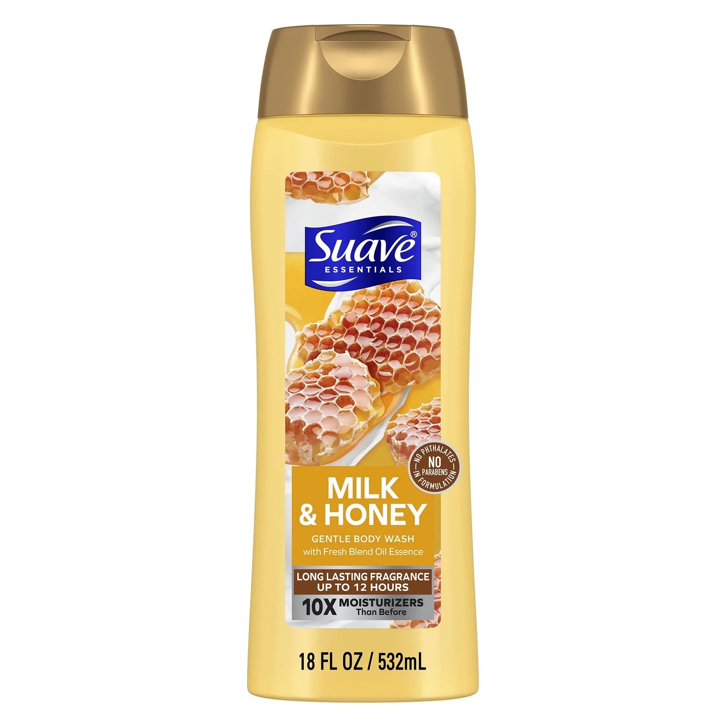 Suave Essentials Gentle Body Wash, Milk & Honey, 18 oz