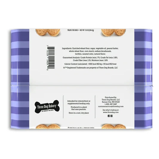 Three Dog Bakery Puppy Butters, Peanut Butter Dog Sandwich Cookies, 11.8 oz