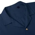 Alimens & Gentle Men's Linen Shirts Short Sleeve Hawaiian Button down Shirt with Pocket