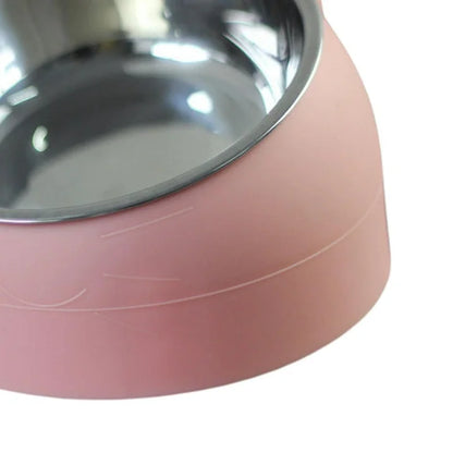 DOLITY Pet Feeder Raised Food Feeder Cat Dog Neck Protective Bowl Pet Supplies Anti Slip Metal Pink