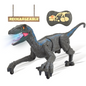Remote Control Dinosaur Velociraptor With  LED Lights (Gray)