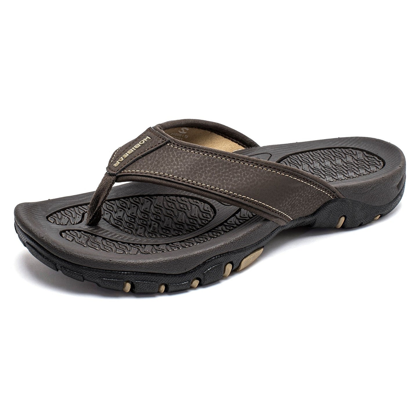 Mens Thong Sandals Indoor and Outdoor Beach Flip Flop Dark Brown (Size 13)