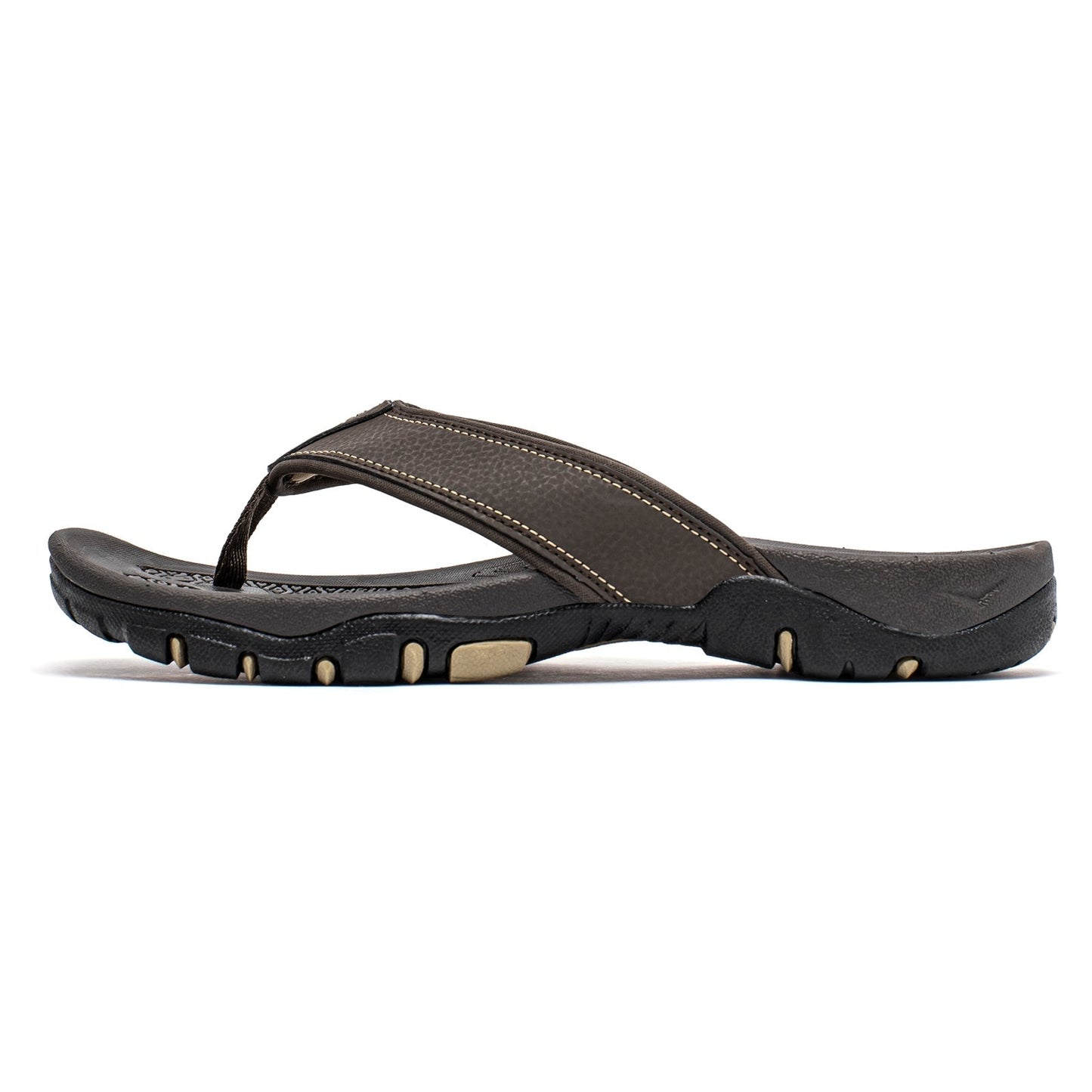 Mens Thong Sandals Indoor and Outdoor Beach Flip Flop Dark Brown (Size 8.5)