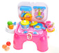 Portable Kids Kitchen Cooking Set Toy With Lights And Sounds, Folds Into Stepstool
